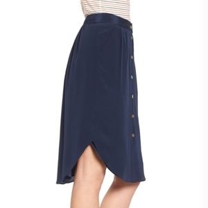 Madewell Silk Island Button-Front Skirt